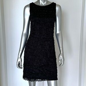 MARINA Black Dress with Beads, Size 8